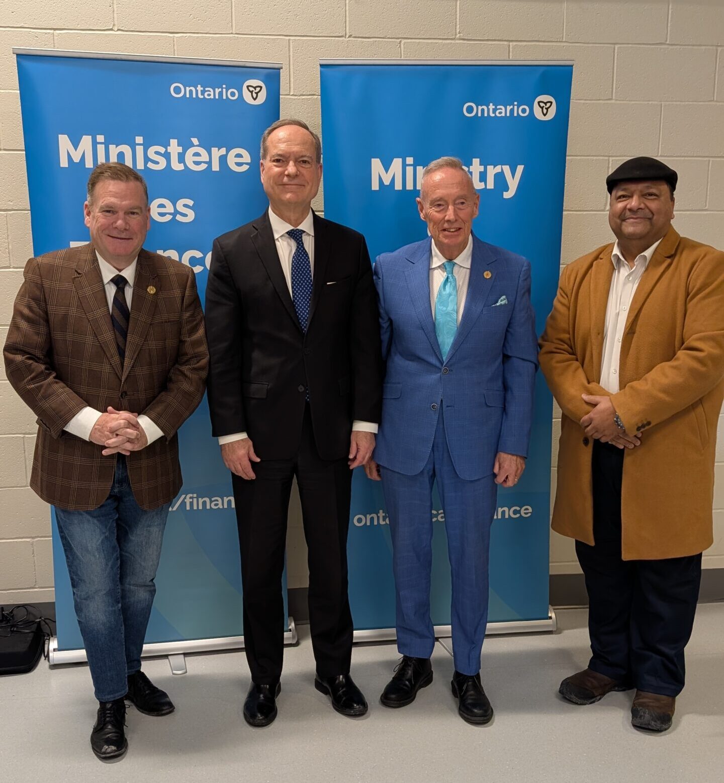 From left to right: Hon. Todd J. McCarthy (Minster of environment, conservation and parks - MPP Durham), Hon. Peter Bethlenfalvy (Minister of Finance MPP Pickering - Uxbridge) & Lorne Coe (Parliamentary Assistant to the Premier - MPP Whitby) and Khurram Qureshi (Founder & Consultant - DigiPix)